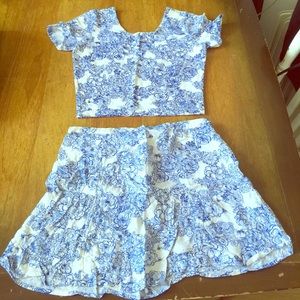 Cute skirt and crop top set