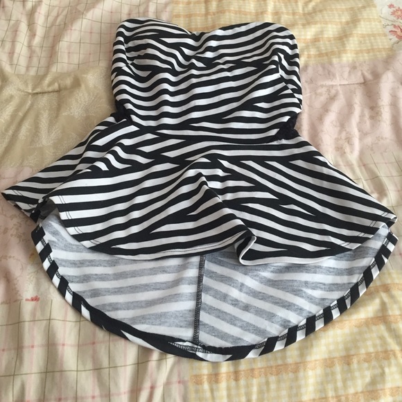Strapless Peplum top