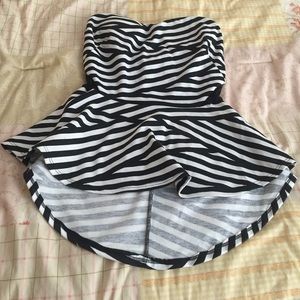 Strapless Peplum top