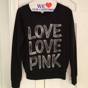 PINK black leopard hoodie M