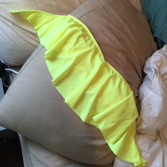 Other - LA Hearts neon yellow strapless swim top