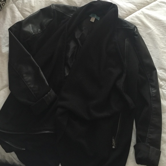 Draped Leather Jacket
