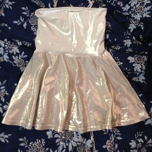 American Apparel gold high waist flare skirt