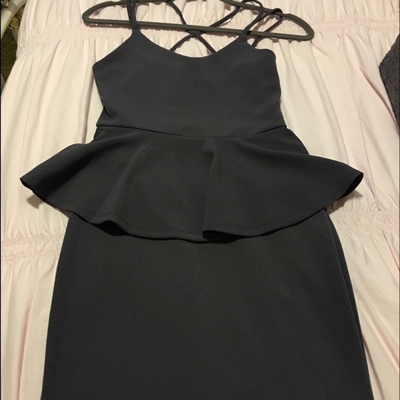 Gray Peplum Dress  (New Without Tag)