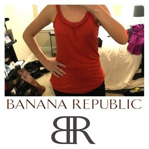 Banana Republic Orange Braided Neck Top (Size S)
