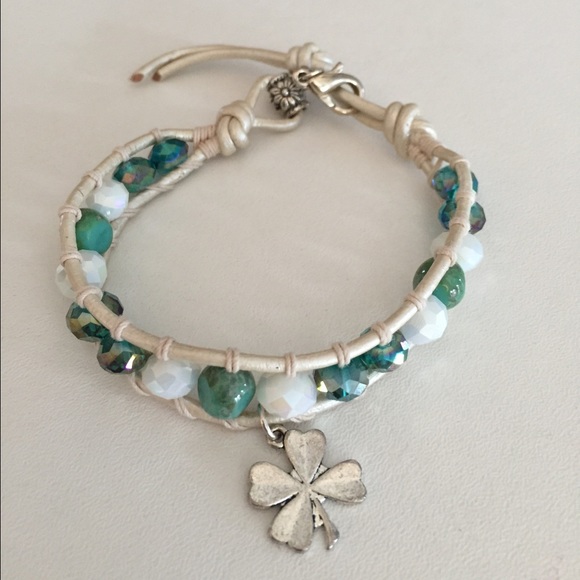 Leather and Bead Bracelet