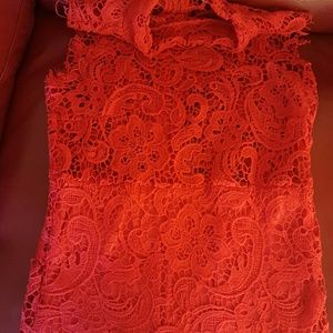Red lace dress