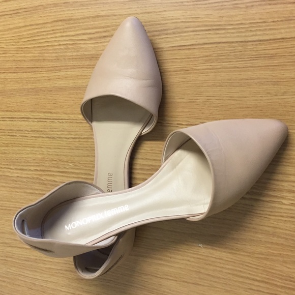 Nude Pointed Toe Flats