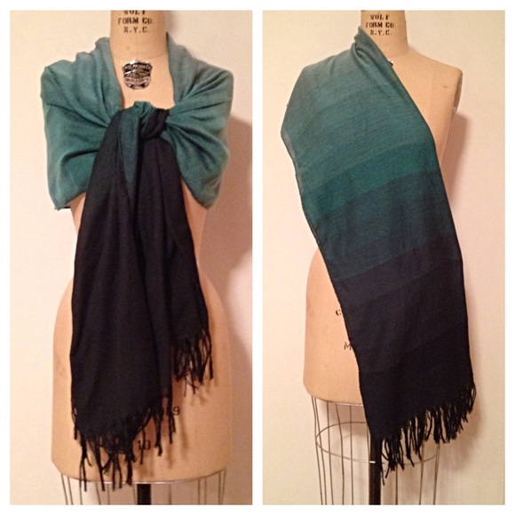 Nordstrom Accessories - Nordstrom Black Teal Ombré Scarf Wrap