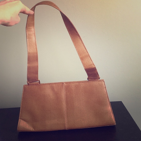 Kenneth Cole leather snake embossed shoulder bag