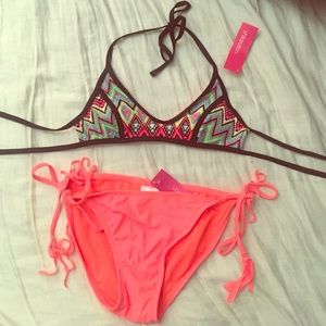 strappy tribal bikini top