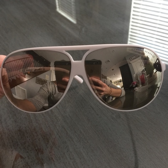 Armani Exchange White Aviator Sunglasses New