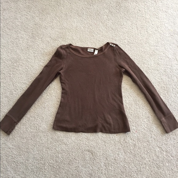 Brown waffle shirt