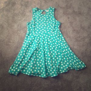 Flirty Turquoise Polkadot Dress!