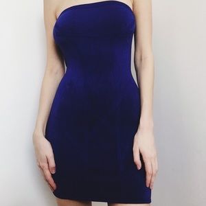 Royal Blue Marciano strapless mini dress