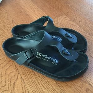 Birkenstock Solid Black Gizeh J. Crew Exclusive