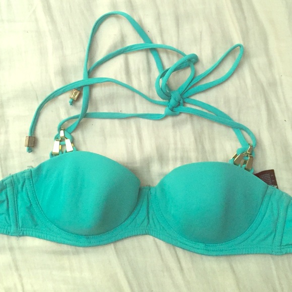 push-up turquoise bikini top - Picture 1 of 3