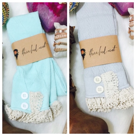 Three Bird Nest Accessories - FINAL PRICE❣2 pairs of knee high lace trim socks