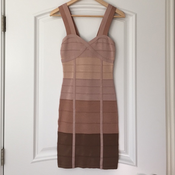 Bebe Dresses Bebe Nude Ombre Colorblock Bodycon Dress Poshmark