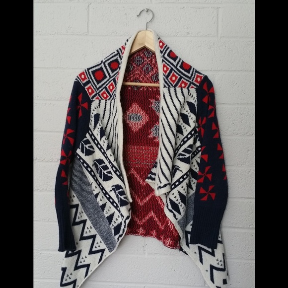 Tribal Aztec Knit Cardigan Sweater