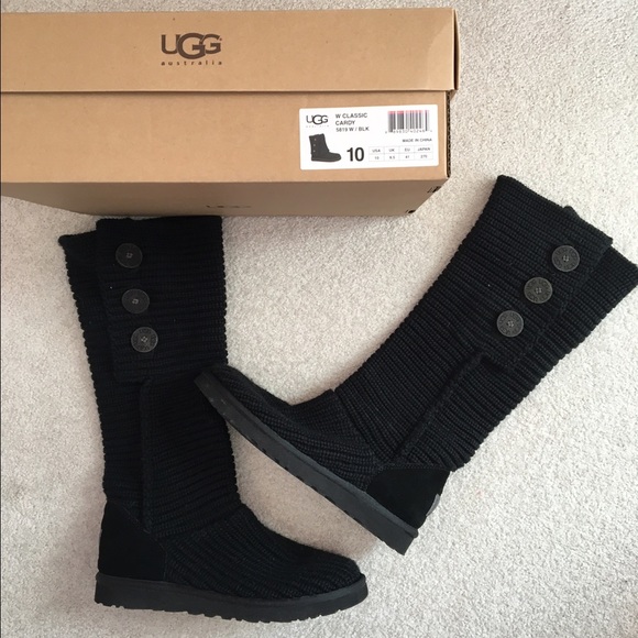 UGG tall knit classic black women's size 10