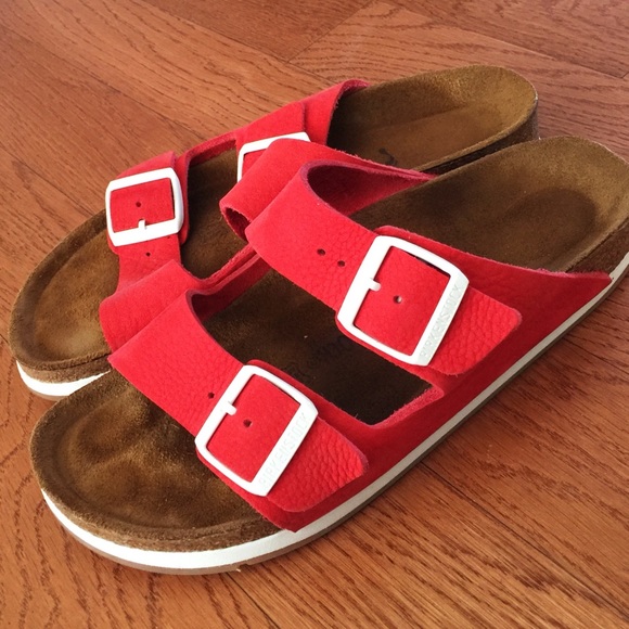 Birkenstock Red Arizona Soft Footbed