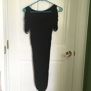 Black ruched dress