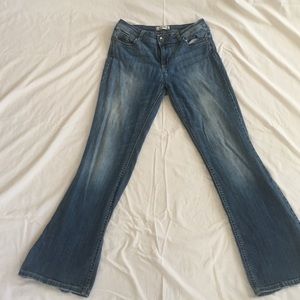 Hip hugger flare jeans