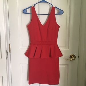 Red peplum dress