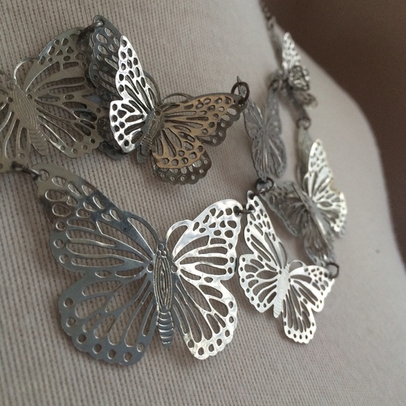 Silver butterfly necklace