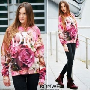 ROMWE Sweaters - Dior Floral Sweatshirt ROMWE Sweaters - Dior Floral Sweatshirt