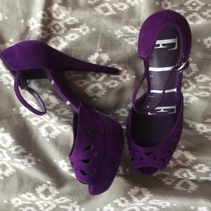 Elle Purple Suede Platform Heel