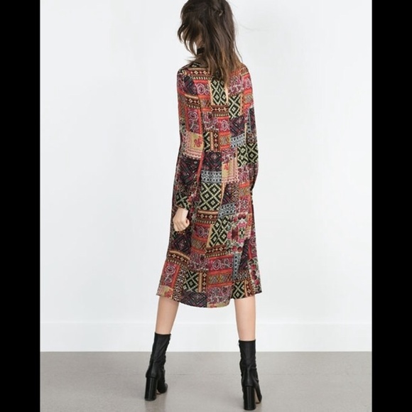 Zara Patchwork Long Midi Dress - Picture 4 of 4