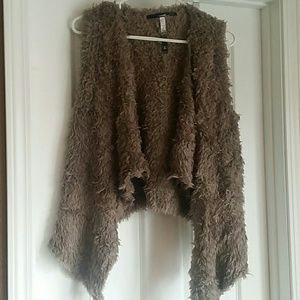 Shaggy faux fur vest