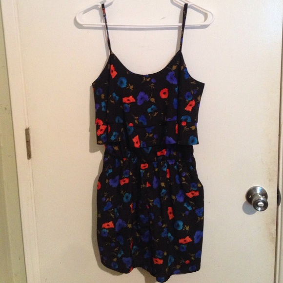 NWOT Black Floral Romeo and Juliet Couture Romper