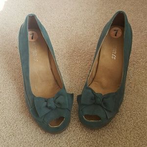 Suede Peep Toe Espadrilles