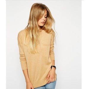New ASOS Oversized Camel/Tan Sweater with Pocket M