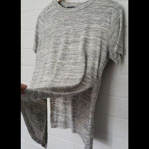 Heather Grey Side Split T-shirt Trendy