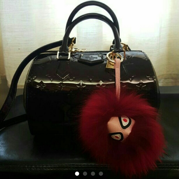 Monster fur charm keychain large nwt