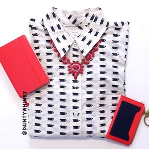 GAP Coffee Cup Fitted Boyfriend Shirt