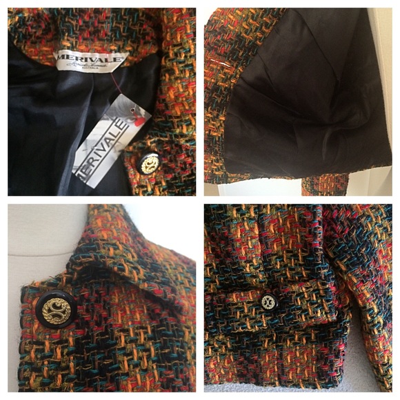 RARE Vintage NWT 90's Merivale Tweed Jacket - Picture 4 of 4