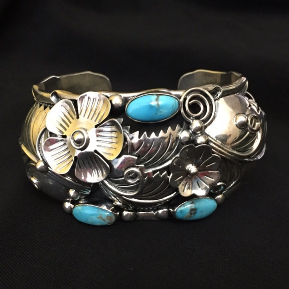 Artisan Crafted Sterling Silver Turquoise Cuff