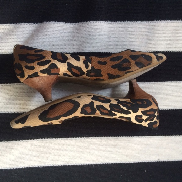 Leopard print kitten heels
