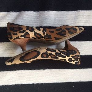 Leopard print kitten heels