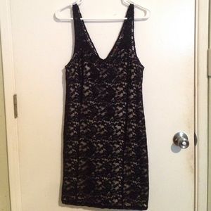 Black Lace, Nude Slip/Guess Dress