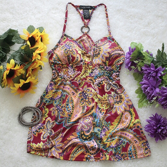 🎉HP Tonight! 💗Boho Chic Racerback Padded Blouse