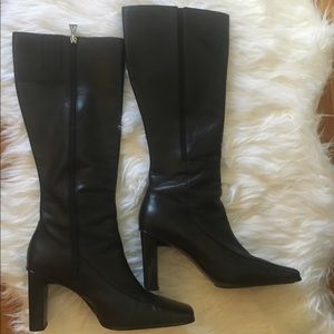 ANNE KLIEN BLACK LEATHER BOOTS