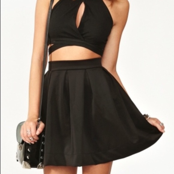 Nasty gal black scuba skirt