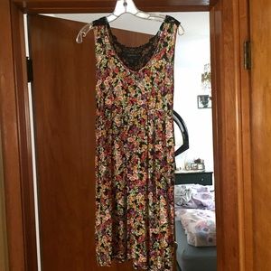 Floral and crochet dress