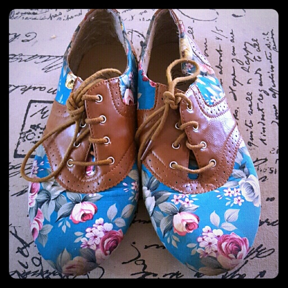 Floral print Oxfords